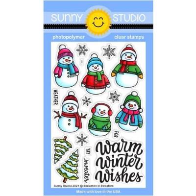 Sunny Studios Stempel - Snowmen in Sweaters